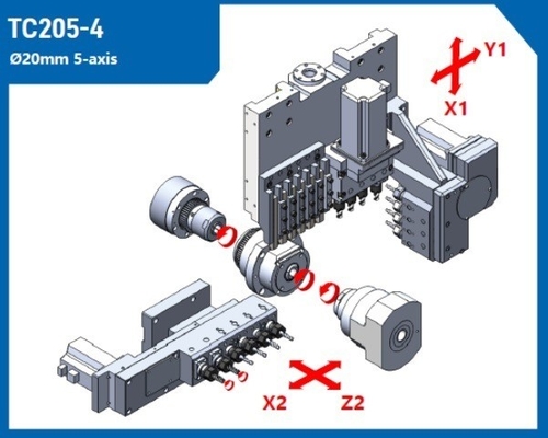 5 Axis Technology TC205 Spindle type suisse tour CNC avec service après-vente
