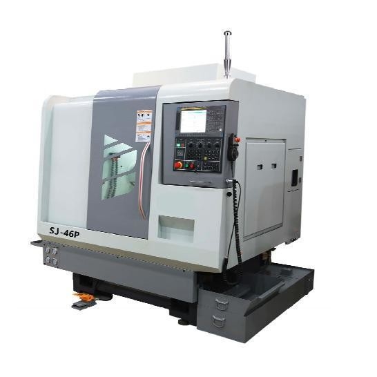 Machine à tourner le tour CNC à lit incliné de type gang FANUC Sj-46p